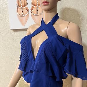 NASTY GAL CLEMATIS BLUE TOP